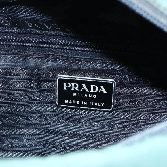 PRADA Tote Bag Nylon Khaki Silver Auth bs31174 - Picture 13 of 16